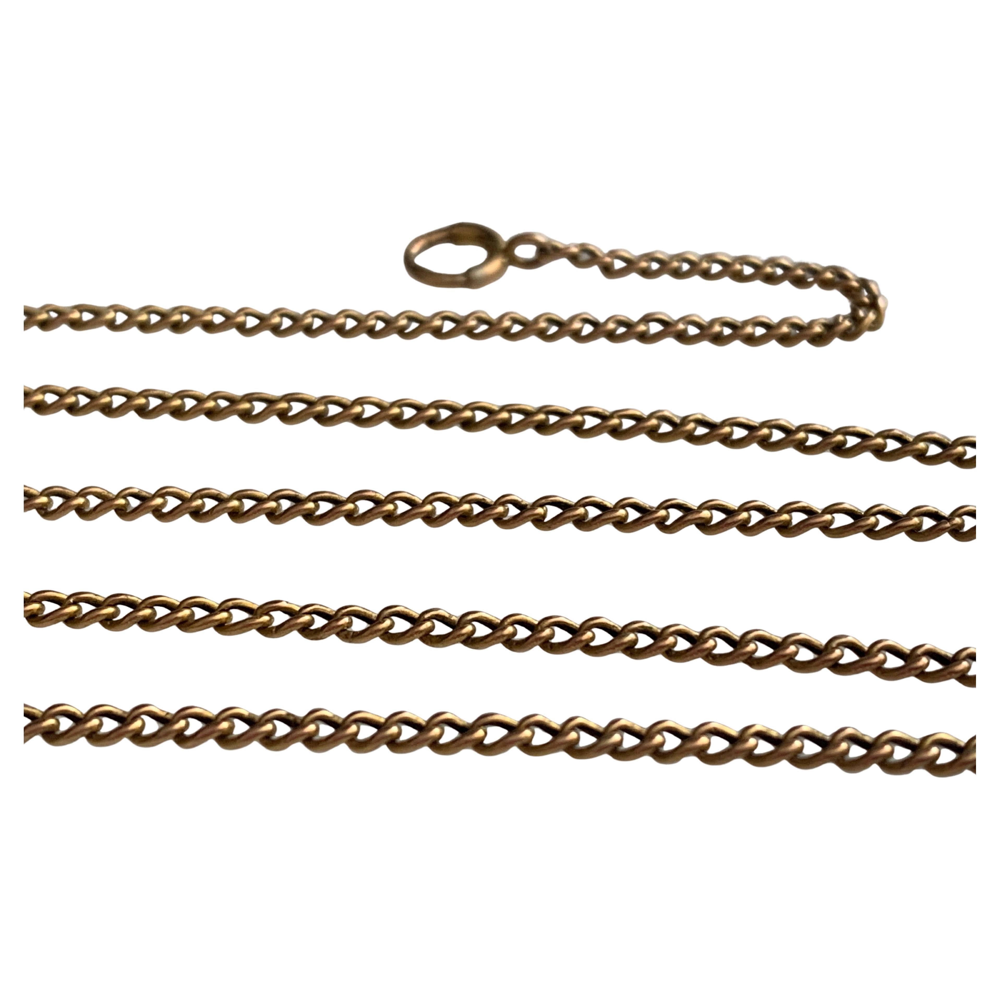 Antique 9ct 375 Rose Gold 18.75" Chain For Sale