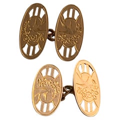 Antique 9ct 375 Rose Gold Cufflinks