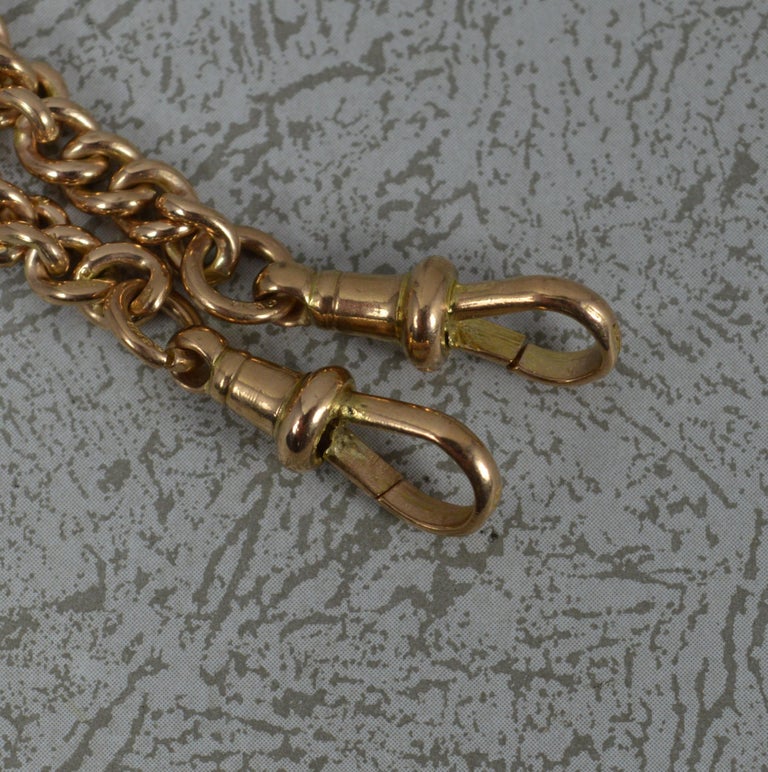 Antique 9ct Gold Pocket Watch Double Albert Chain and Fob For Sale at 1stDibs