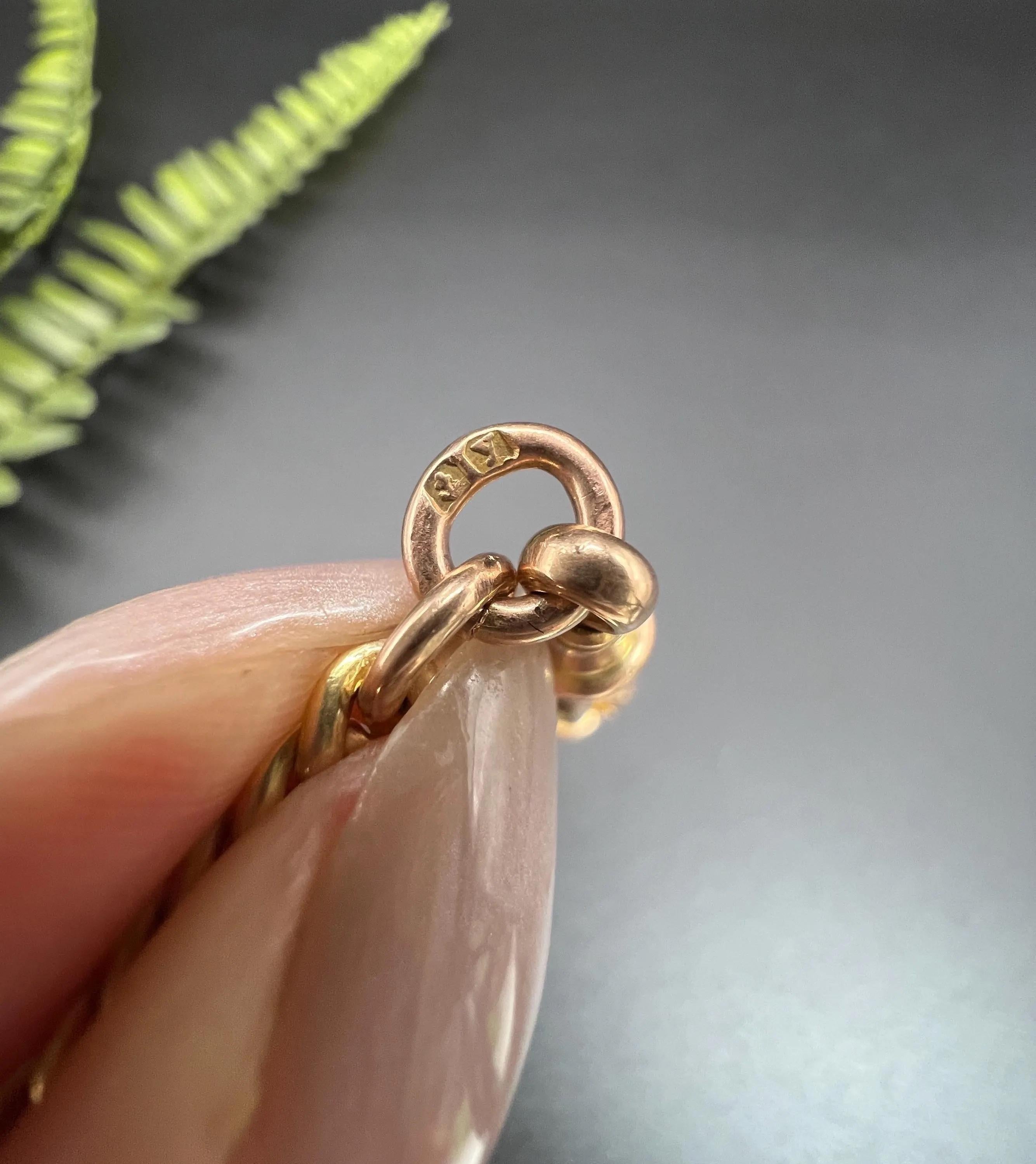Antica catena Albert Link in oro 9ct da 15 3/4 pollici con marchio Birmingham 1923 in vendita 6