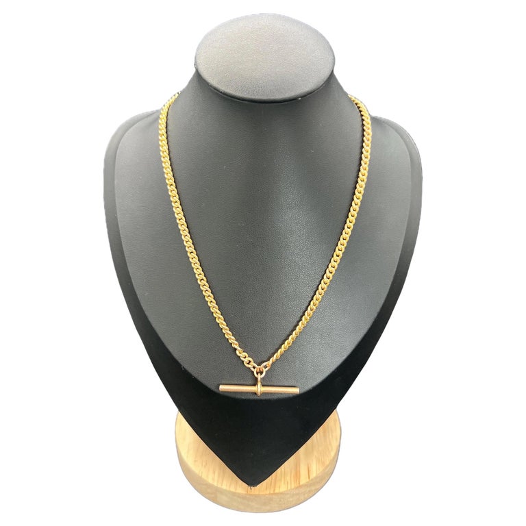 Antike Karat Gold, 15 3/4 Zoll Curb Link Albert Kette gestempelt