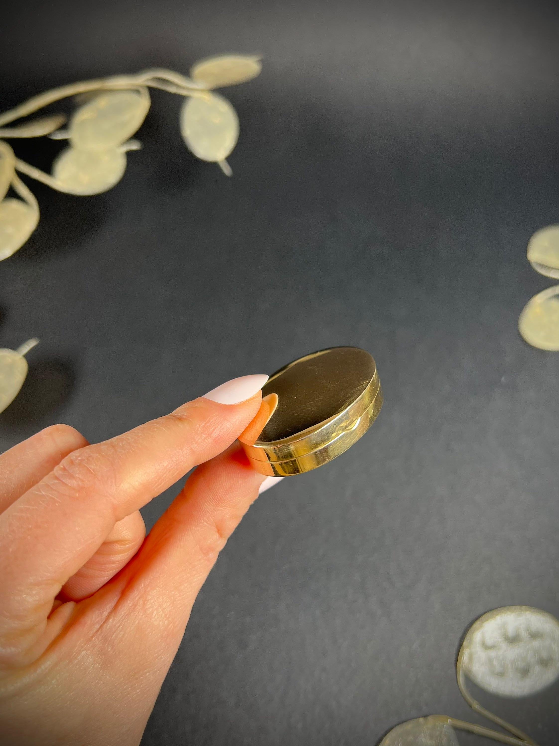 Antique 9ct Gold 1920’s Oval Trinket Pill Box 3