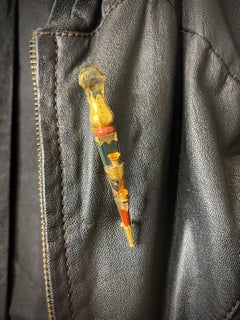 Antique 9ct Gold, 1920s Scottish Agate & Citrine Dirk Kilt Pin