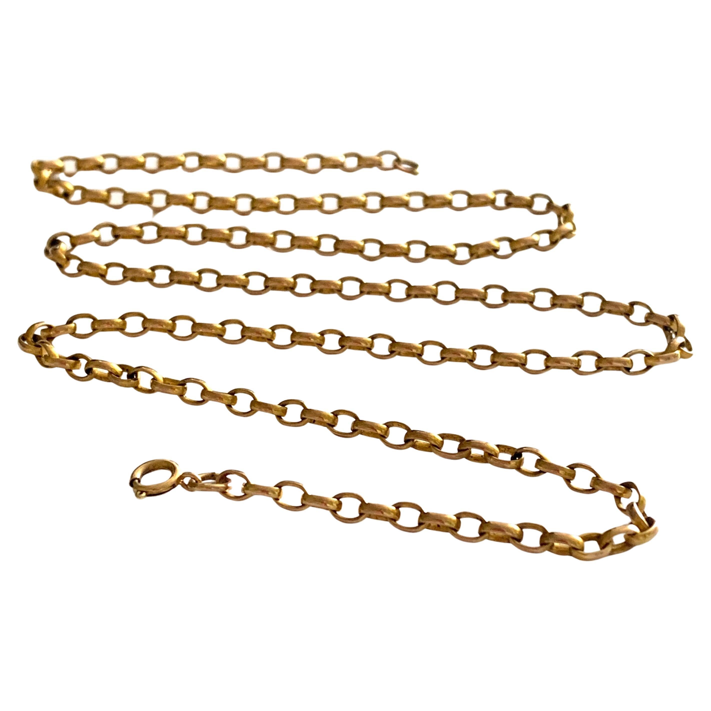 Chaîne ancienne en or 9ct de 22 pouces