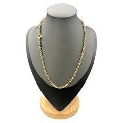 Antique 9ct Gold Belcher Chain: Edwardian 17 Inch Necklace