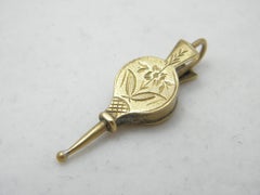 Antique 9ct Gold Bellows Pendant Charm Fob c1850 375 Purity Pocketwatch Necklace