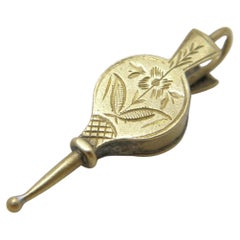 Antike 9ct Gold Balg Anhänger Charm Fob c1850 375 Reinheit Taschenuhr Halskette
