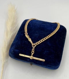 Bracelet ancien en or 9ct, avec barre en T, Circa 1900