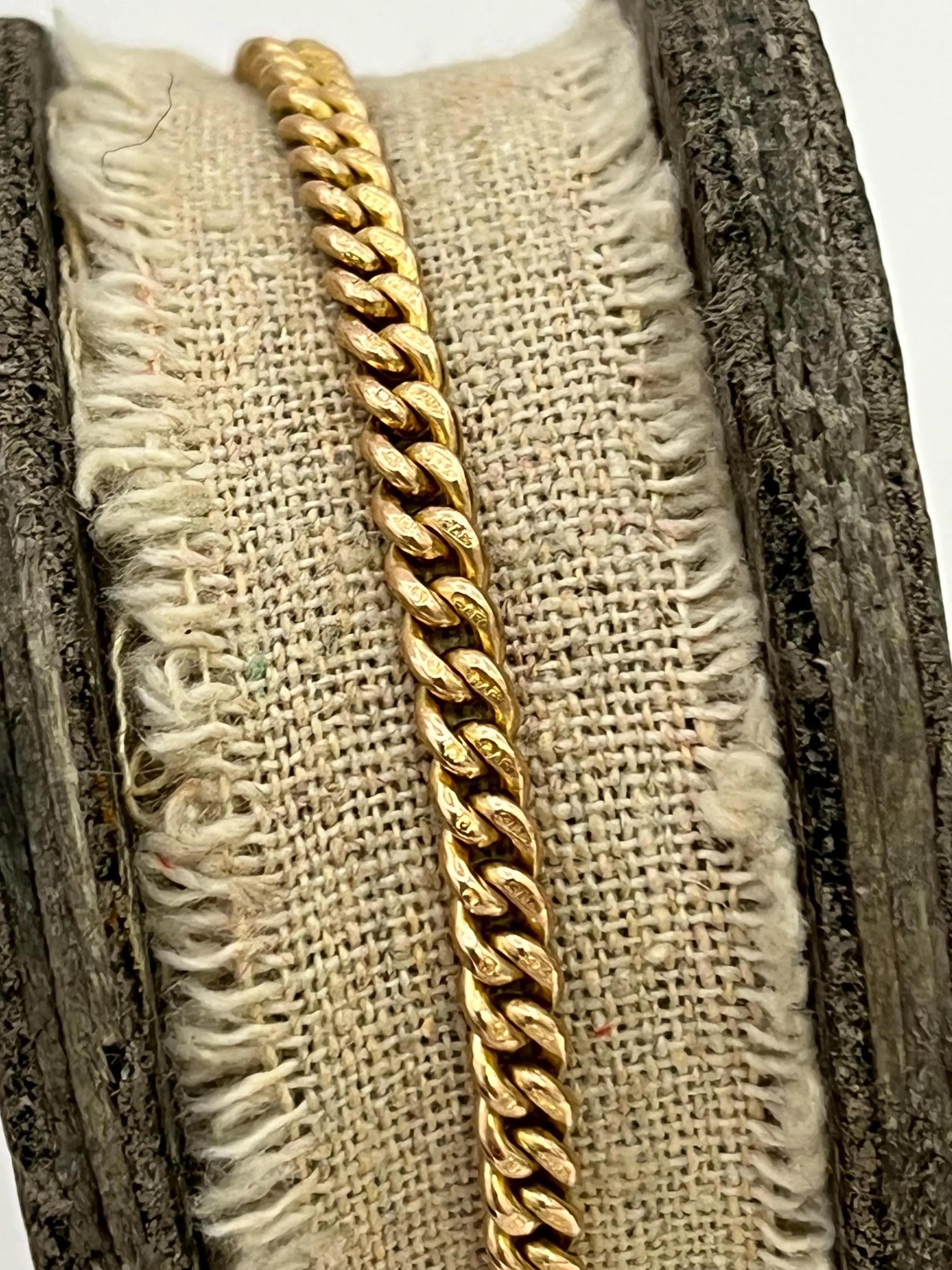 Bracelet ancien en or 9ct, avec barre en T, Circa 1900 Bon état - En vente à Brighton, GB