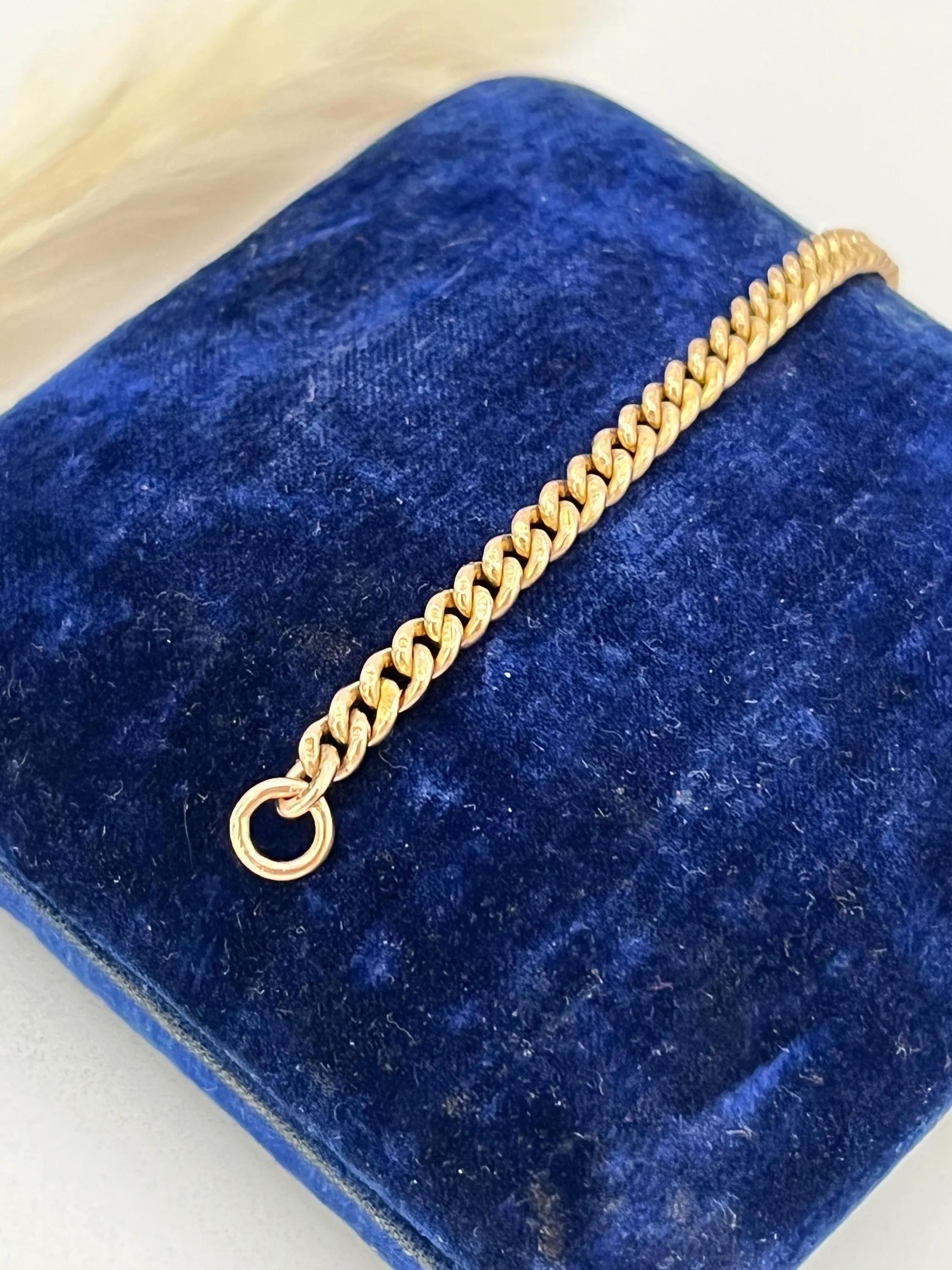 Bracelet ancien en or 9ct, avec barre en T, Circa 1900 Unisexe en vente