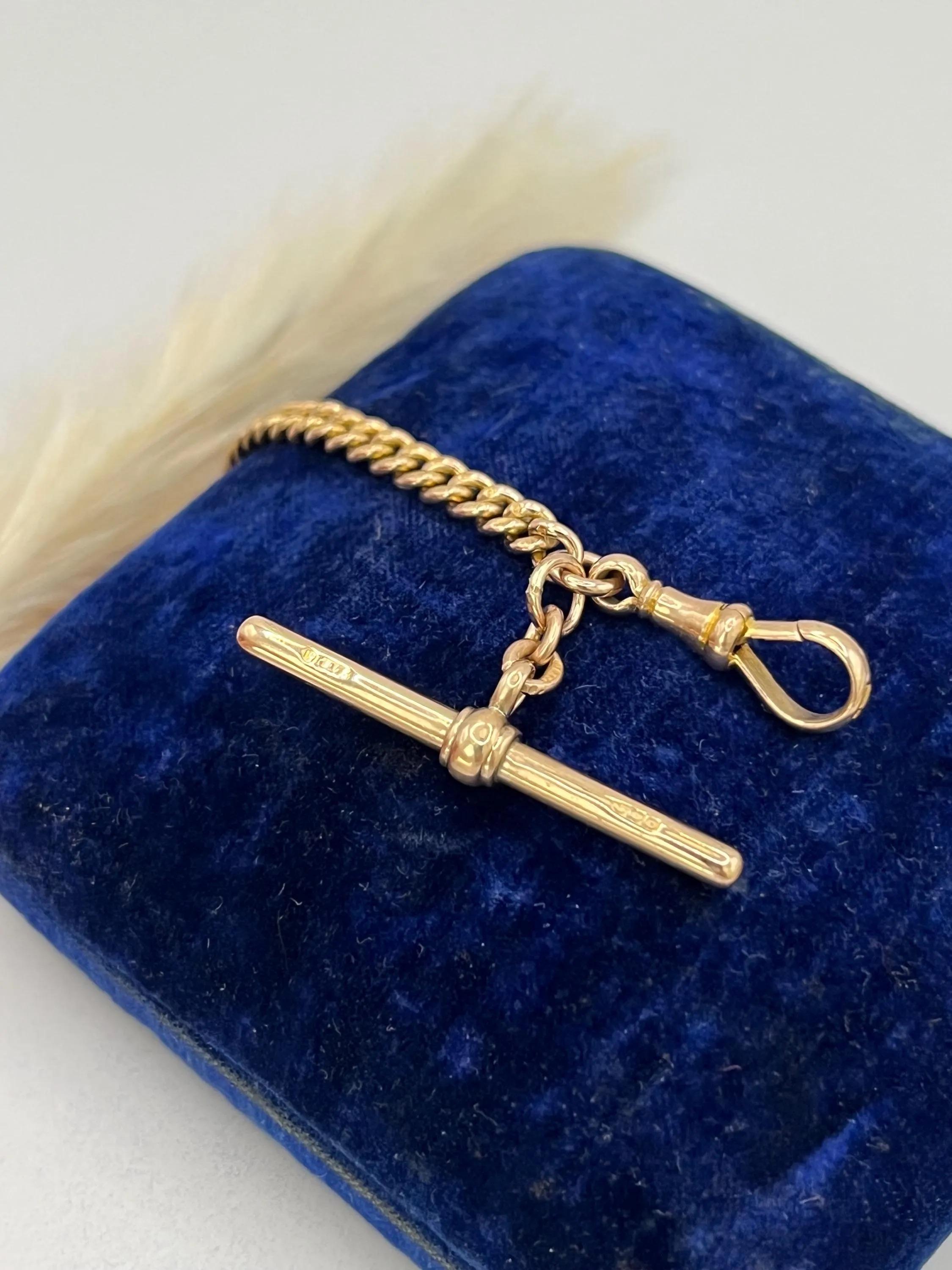 Bracelet ancien en or 9ct, avec barre en T, Circa 1900 en vente 1