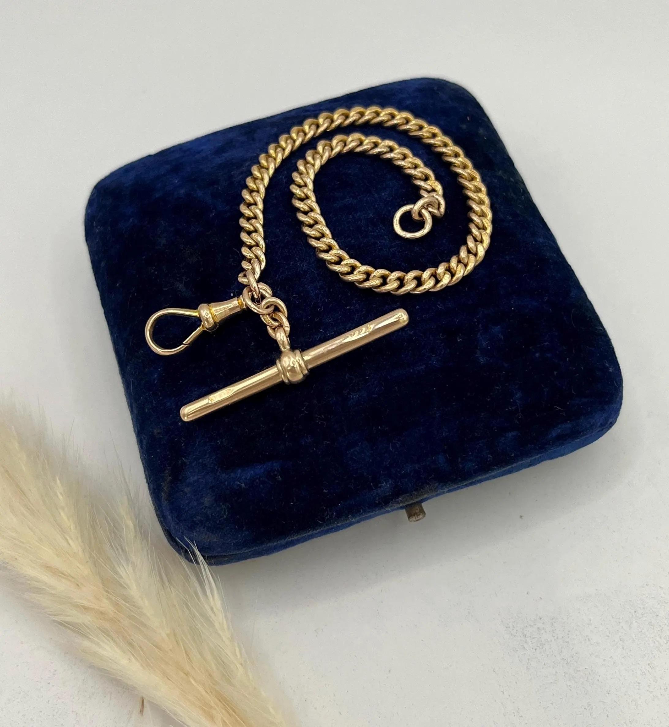 Bracelet ancien en or 9ct, avec barre en T, Circa 1900 en vente 3