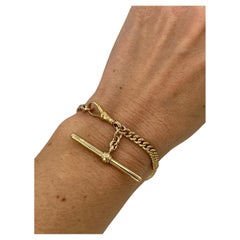 Bracelet ancien en or 9ct, avec barre en T, Circa 1900