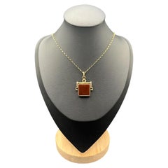 Antique 9ct Gold Carnelian Bloodstone Spinner Fob, Hallmarked Birmingham 1918