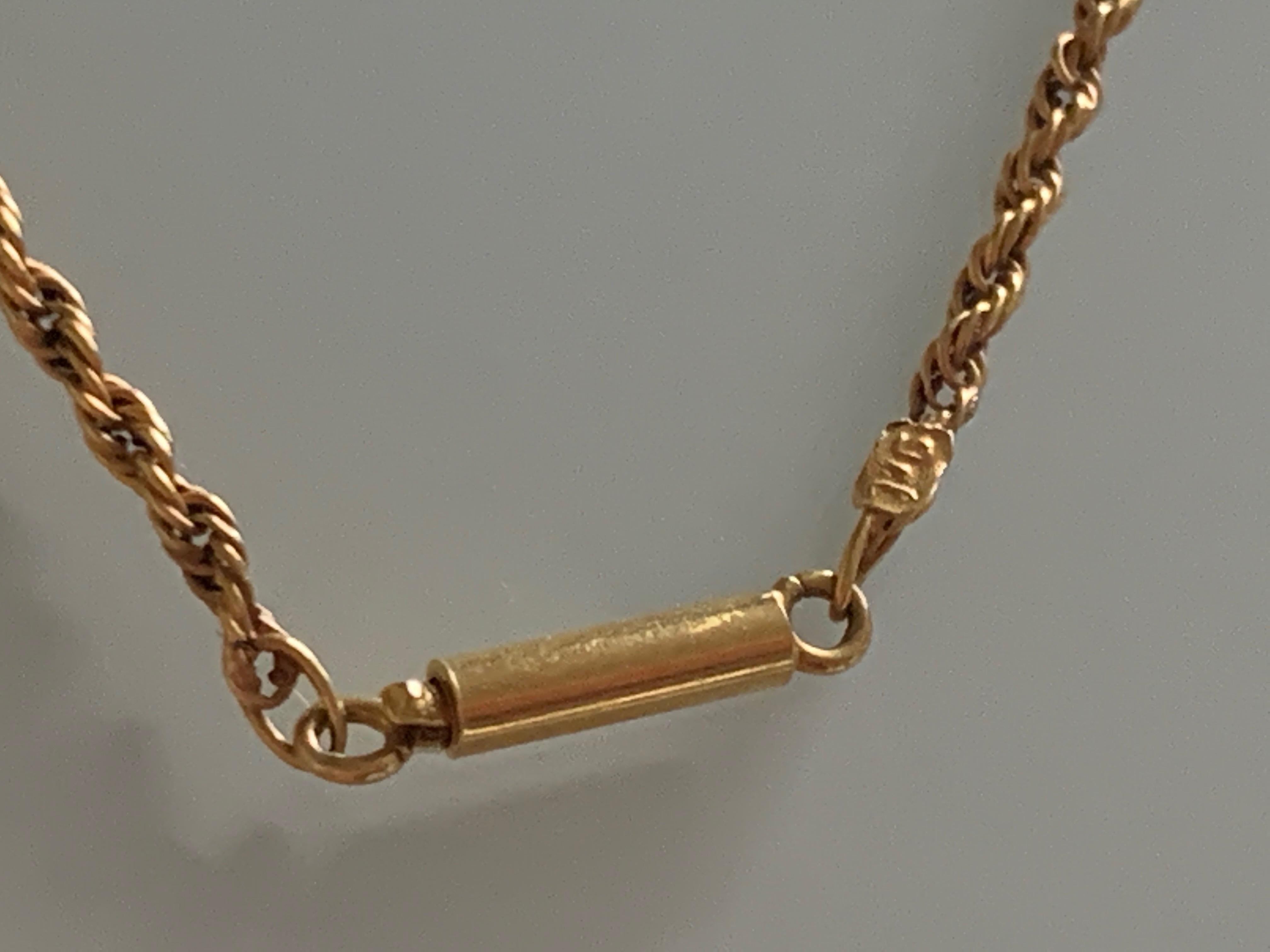 Women's Antique 9 Carat Gold Chain & Jerusalem Cross For Sale