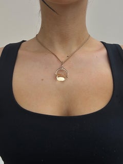 Antique 9 Carat Gold Citrine Spinning Fob Seal Pendant