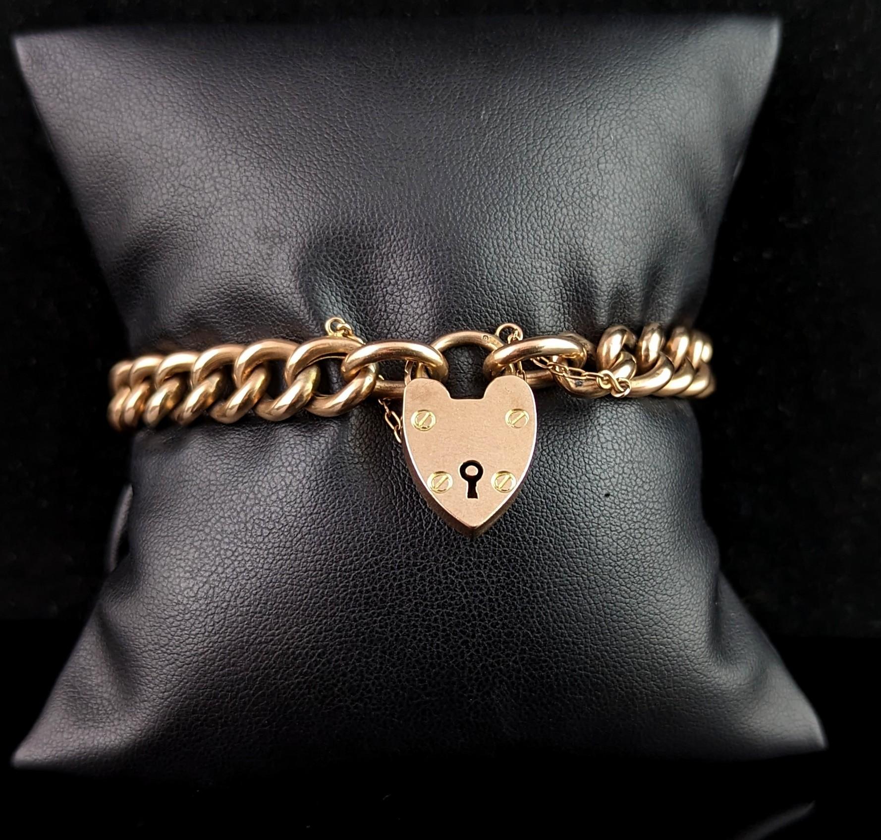 9ct gold padlock bracelet