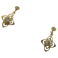 Antique 9ct Gold Diamond Paste Drop Dangle Earrings 375 Purity C1890 Victorian