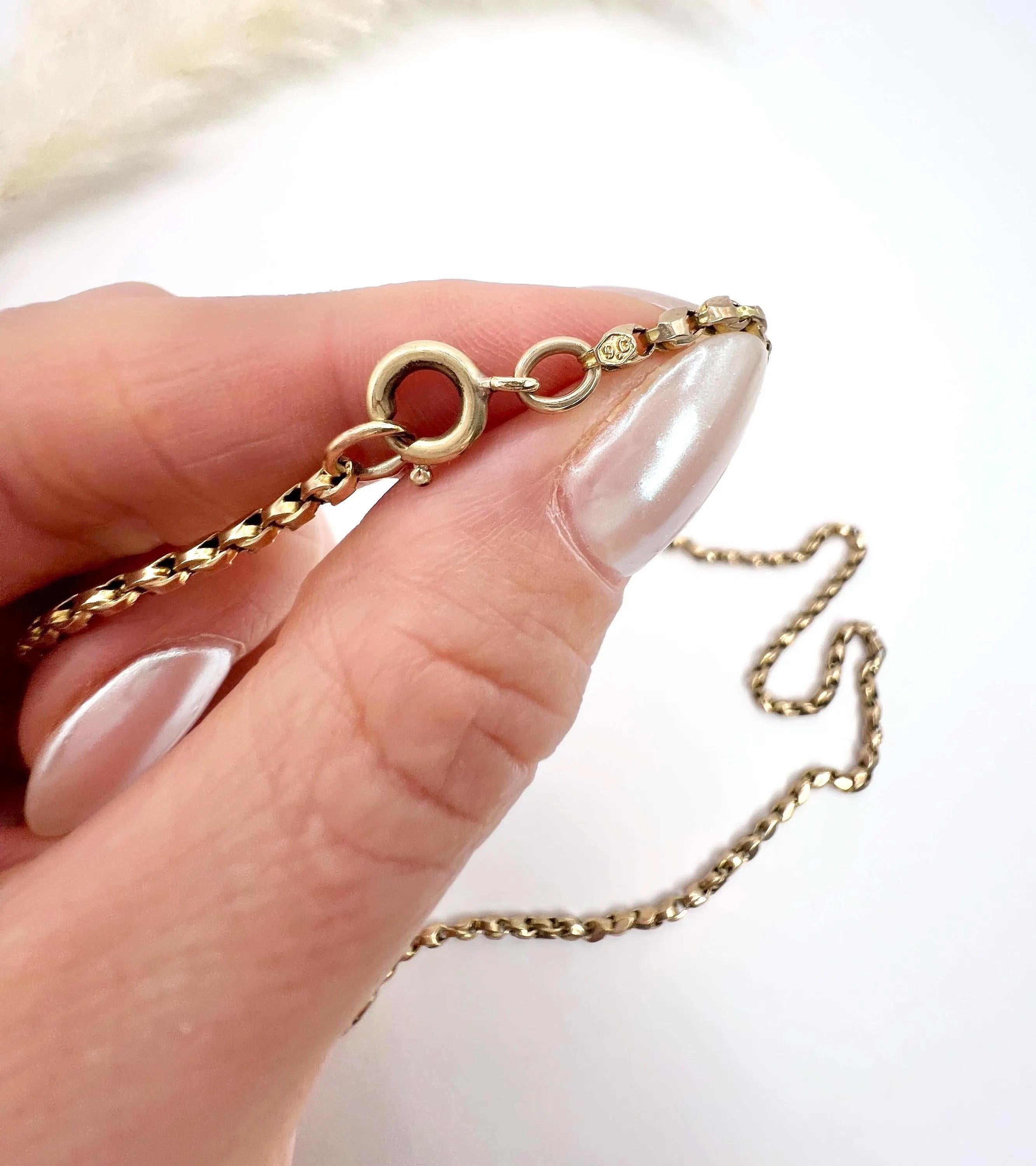 Antica catena a tulipano in oro 9ct, Edwardian 20 1/4 con chiusura ad anello con bulloni in vendita 5