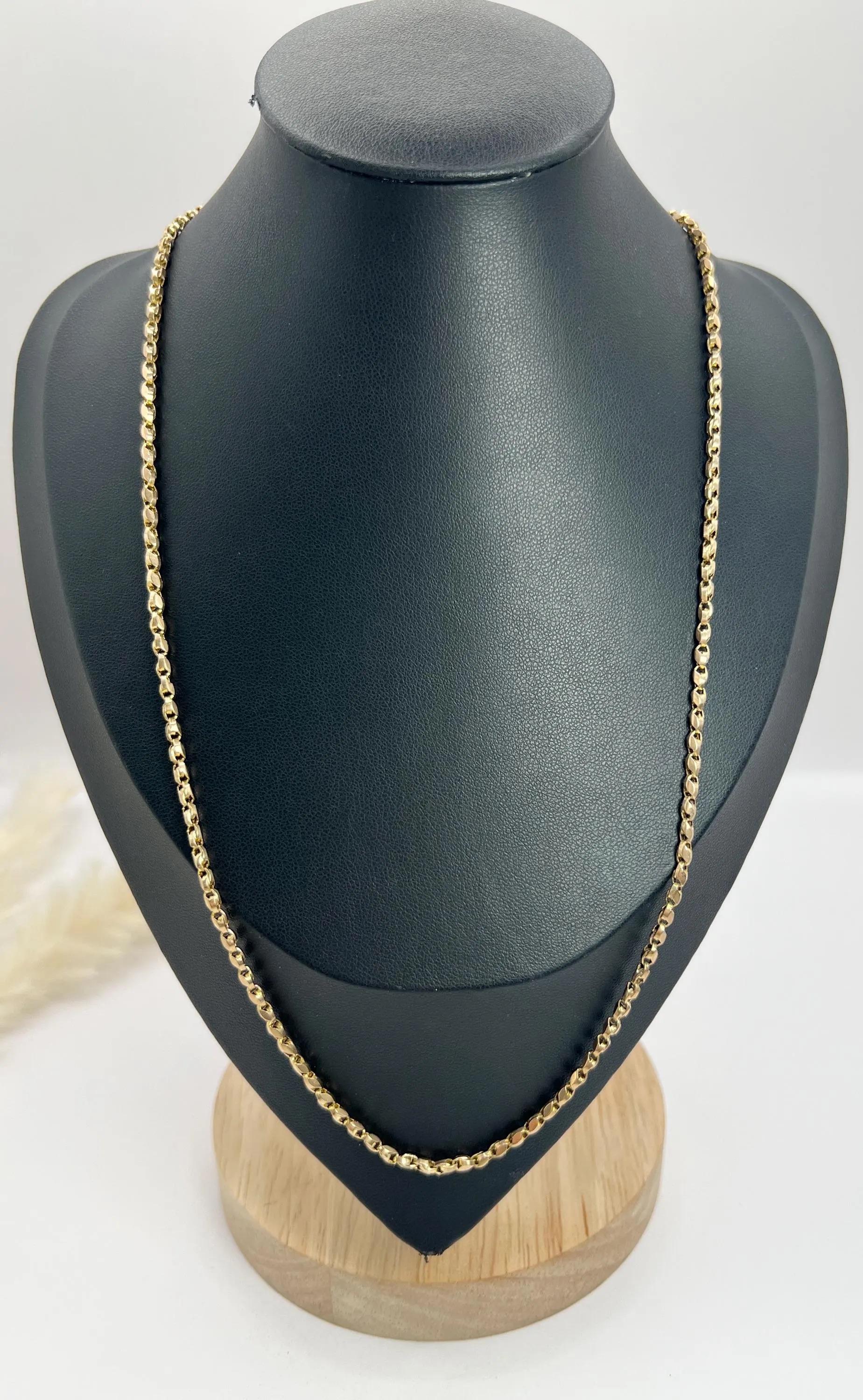 Antica catena a tulipano in oro 9ct, Edwardian 20 1/4 con chiusura ad anello con bulloni in vendita 3