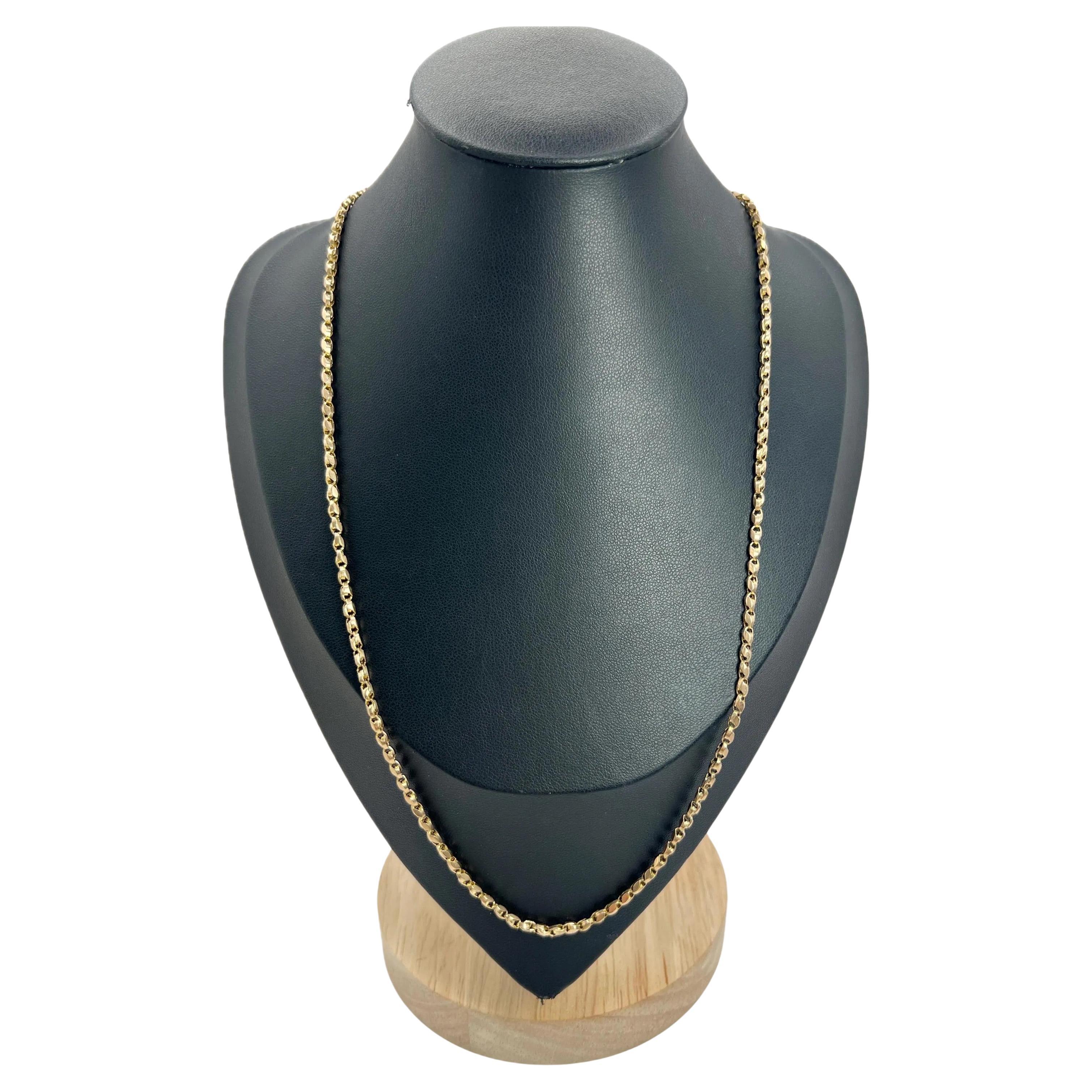 Antica catena a tulipano in oro 9ct, Edwardian 20 1/4 con chiusura ad anello con bulloni in vendita