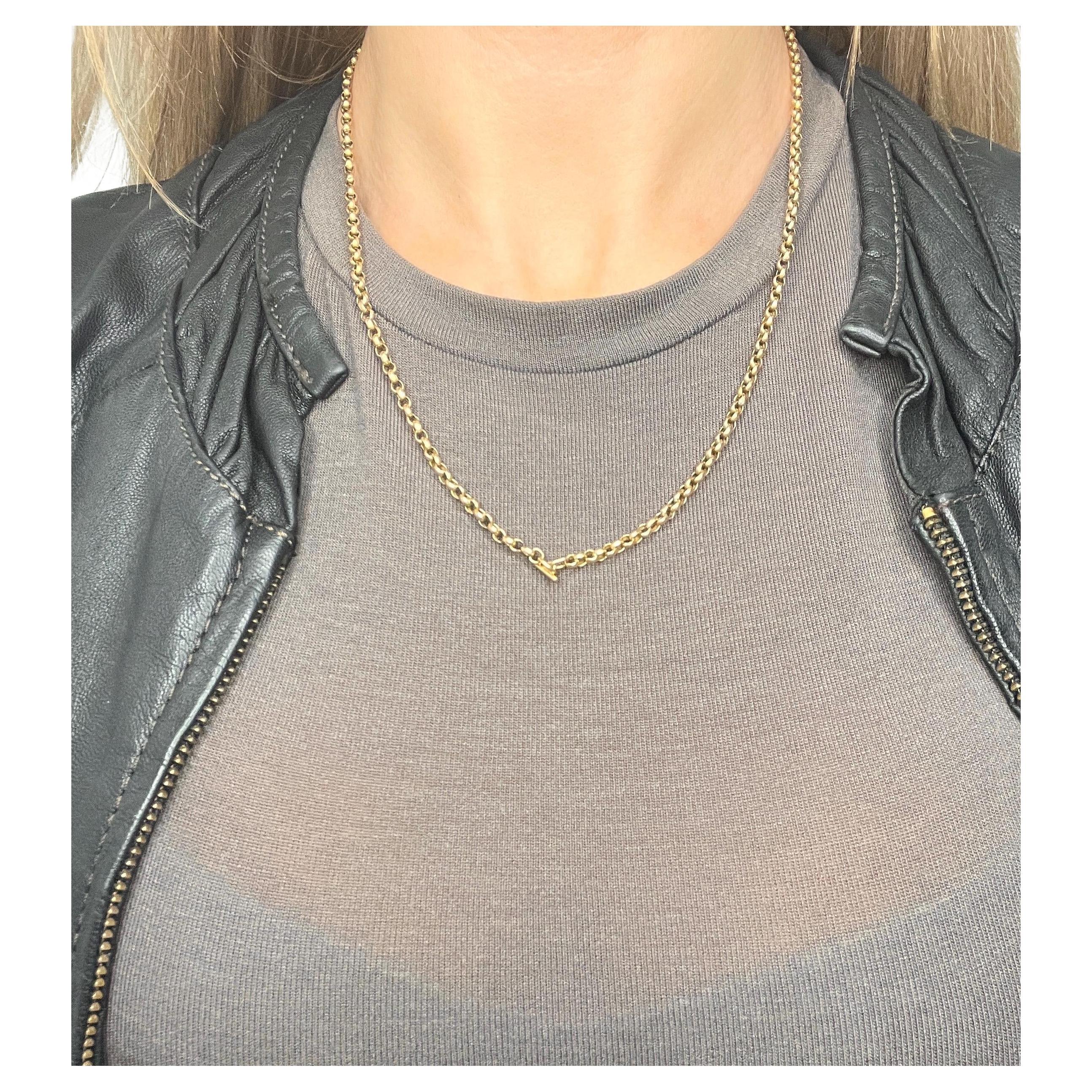 Antique 9ct Gold Edwardian 20 1/4 Inch Faceted Belcher Chain with Toggle Clasp