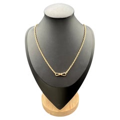Antique 9ct Gold, Edwardian 32 Inch Belcher Link Chain with Double Swivel Clasp
