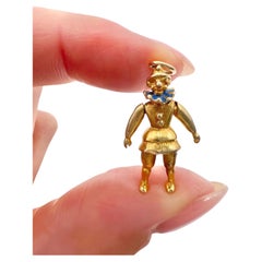 Antique 9ct Gold Edwardian Articulated Jester Pendant Hallmarked Birmingham 1904