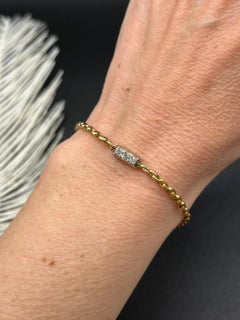 Bracelet Belcher édouardien ancien en or 9 carats, à maillons, avec fermoir en diamant, vers 1900