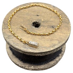 Bracelet Belcher édouardien ancien en or 9 carats, à maillons, avec fermoir en diamant, vers 1900