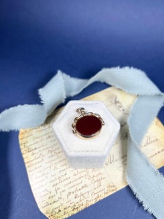 Antique 9ct Gold Edwardian Bloodstone & Carnelian Swivel Seal Fob