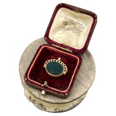 Antique 9ct Gold, Edwardian Carnelian Spinner Seal Fob with Curb Link Handle