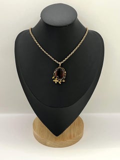 Antique 9ct Gold, Edwardian Citrine, Pearl, Pendant, Circa 1910