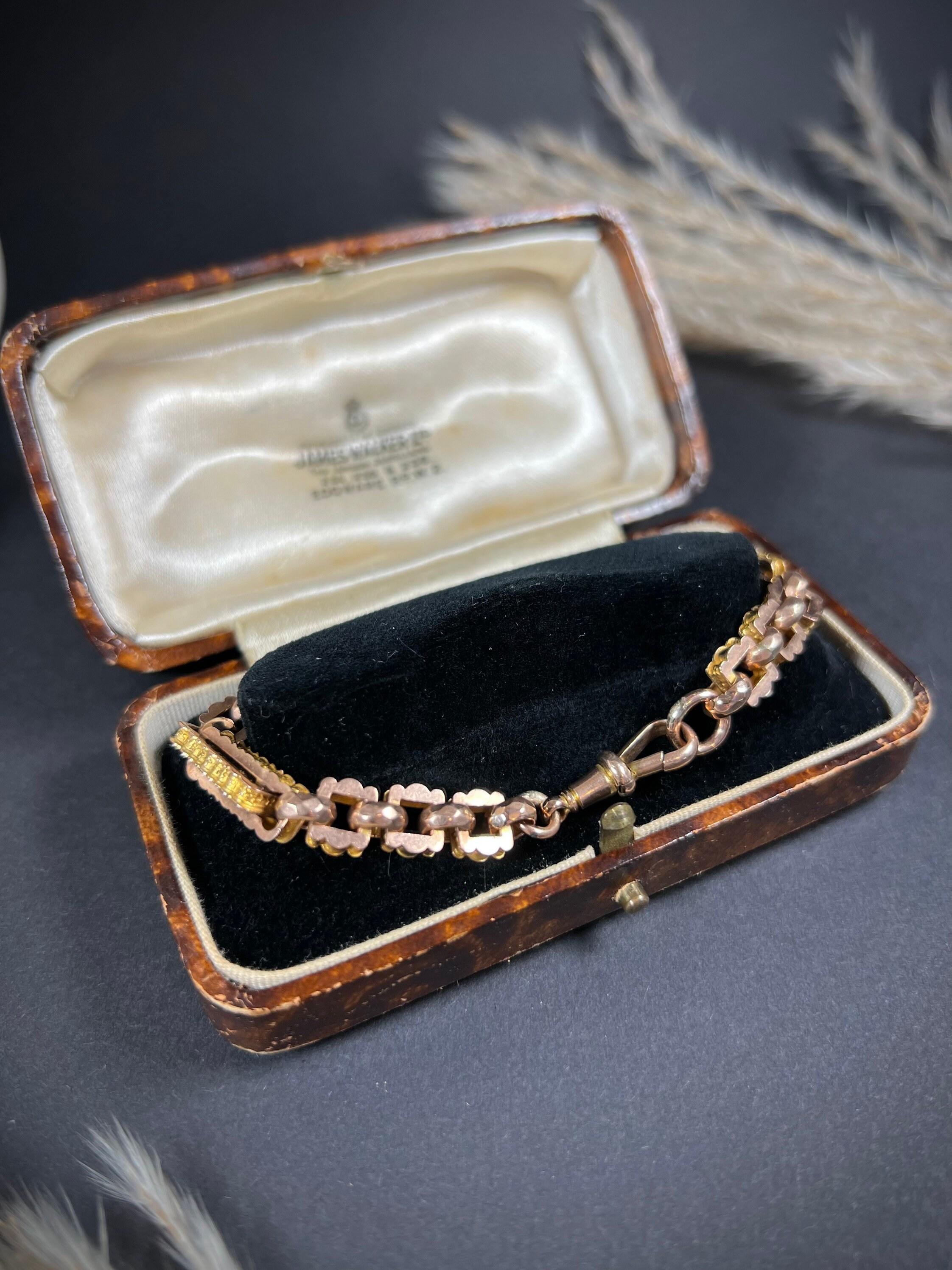 Antique 9ct Gold Edwardian Fancy Link Bracelet en vente 1