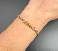 Antique 9ct Gold, Edwardian Fancy Snake Box Link Bracelet with Swivel Clasp