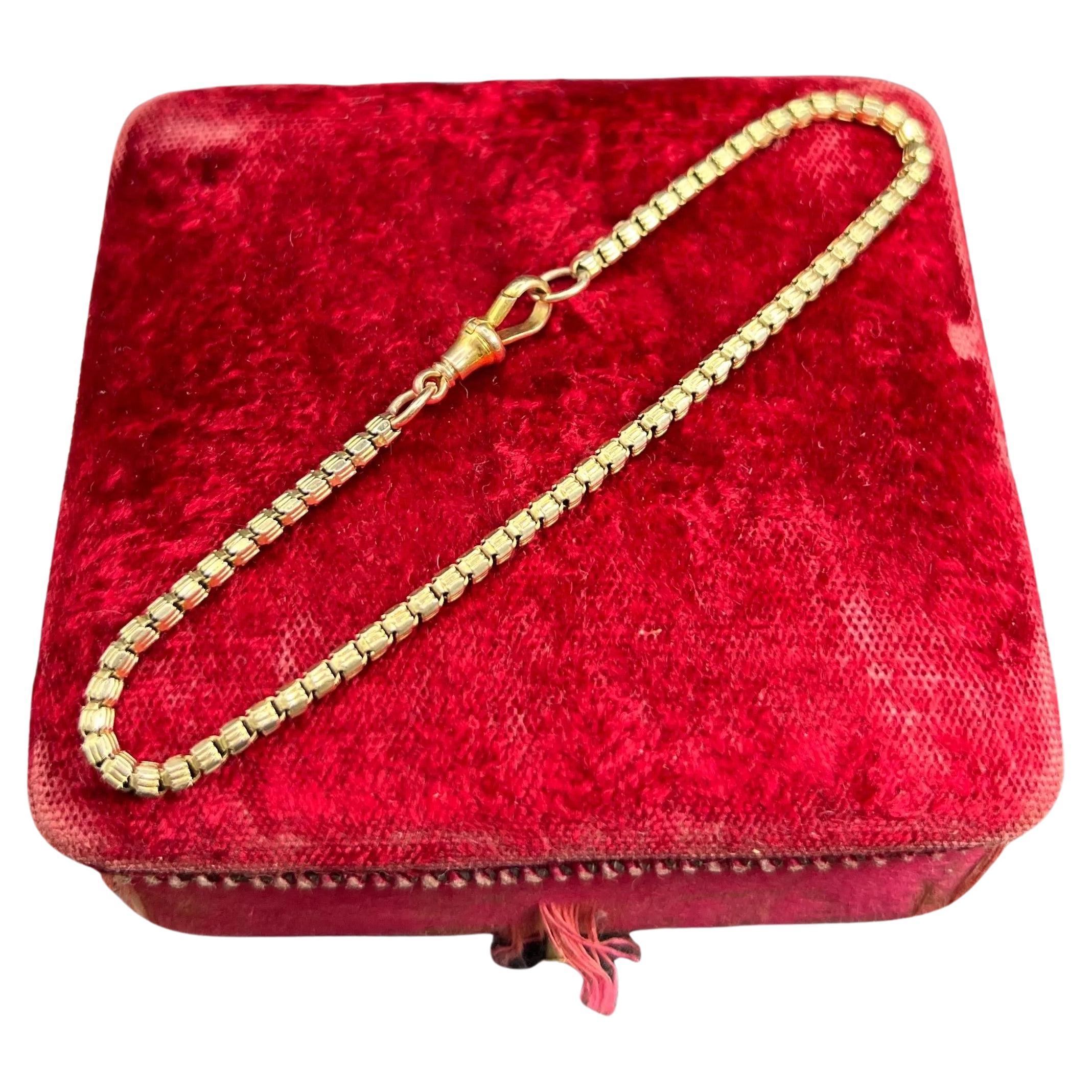 Bracciale antico in oro 9ct, Edwardian Fancy Snake Box Link con chiusura a girello