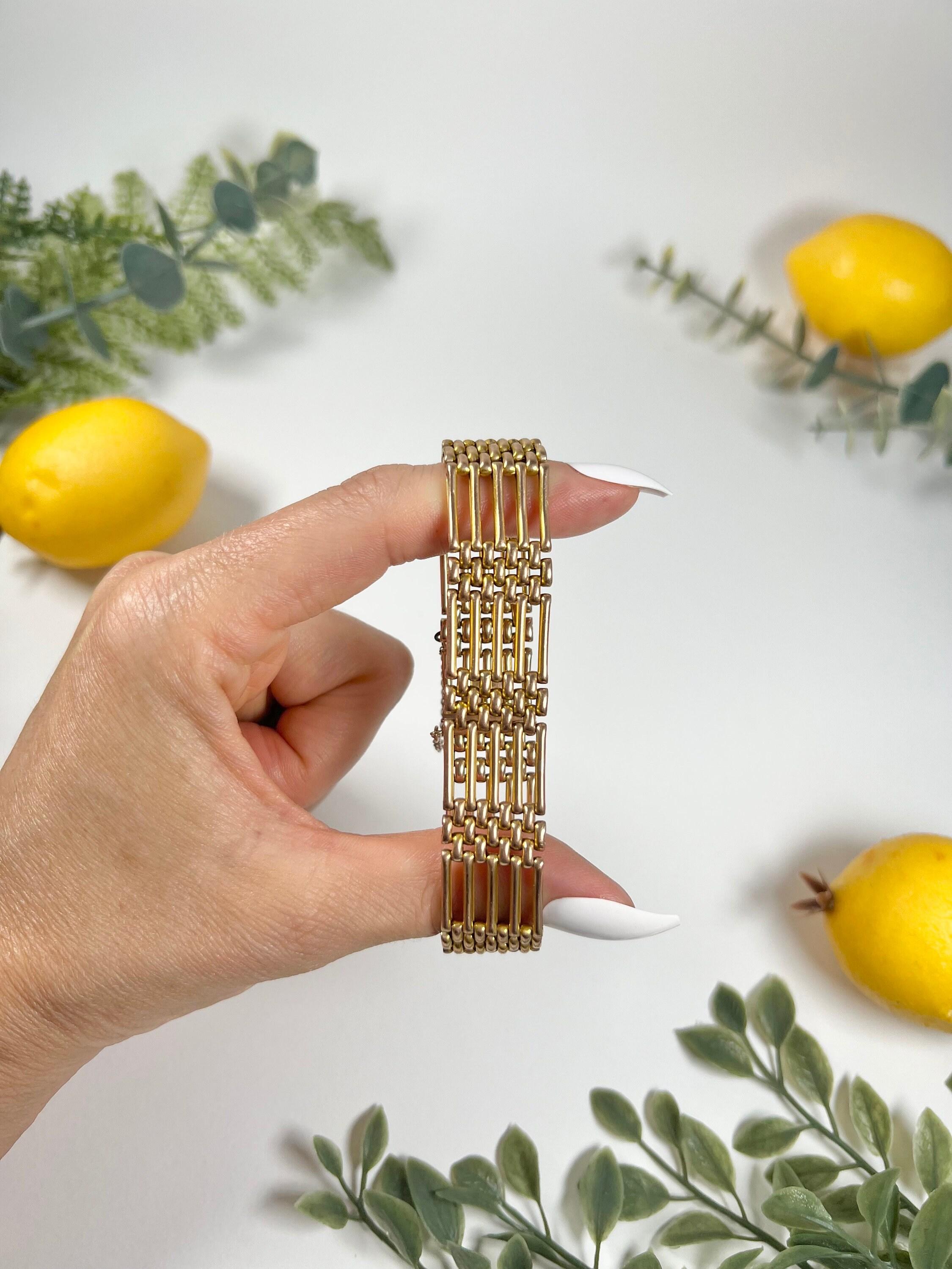 Bracelet ancien en or 9ct Edwardian Gate Unisexe en vente