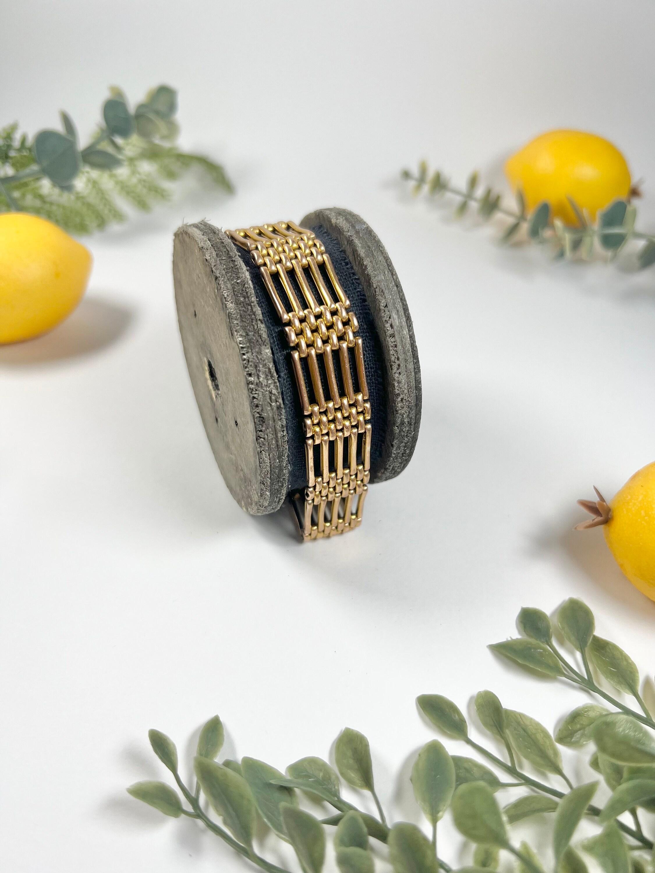 Antikes edwardianisches Tor-Armband aus 9 Karat Gold im Angebot 2