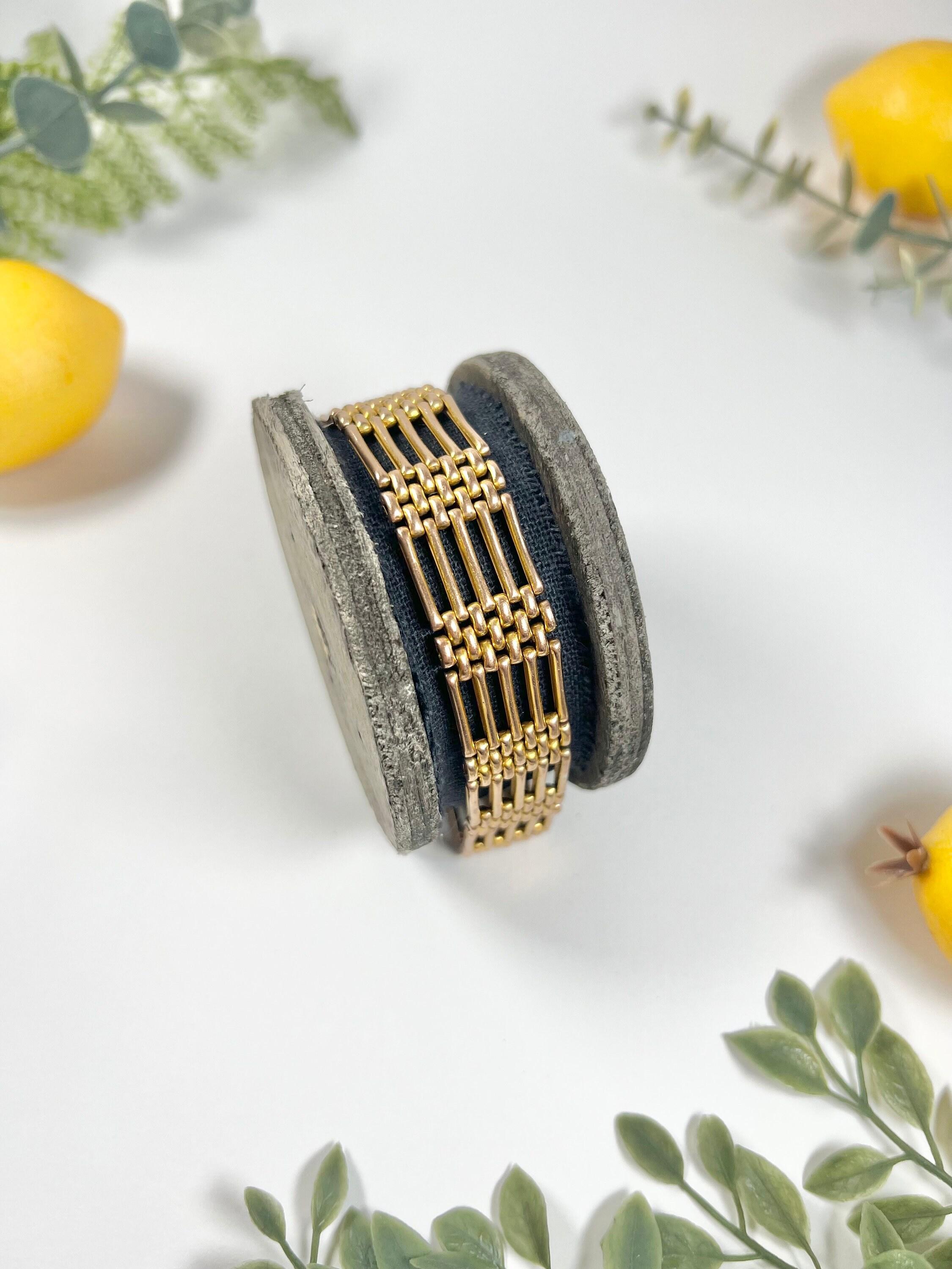 Bracelet ancien en or 9ct Edwardian Gate en vente 3