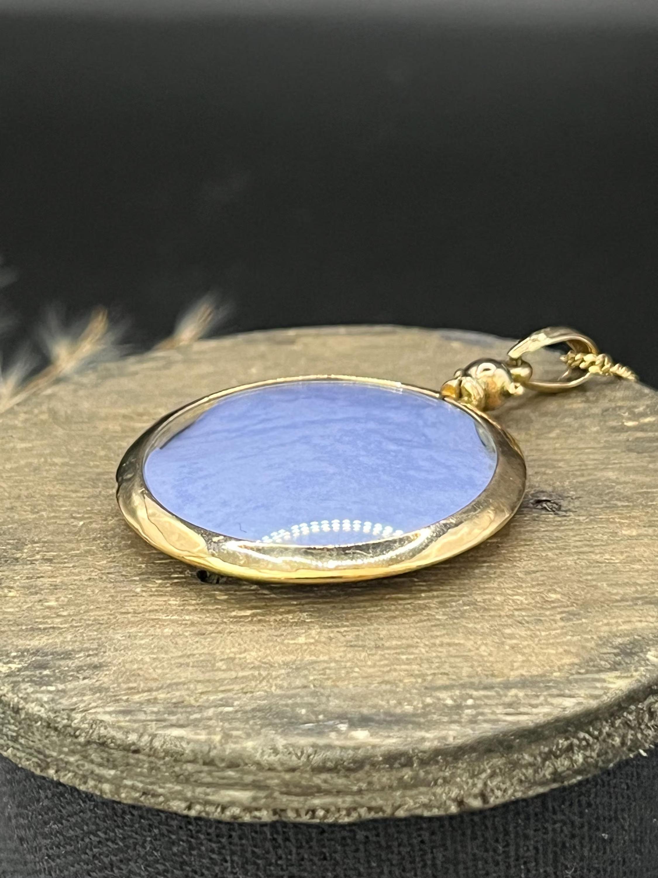 Antique 9ct Gold, Edwardian Glass Open Locket Pendant, Circa 1900 For Sale 7