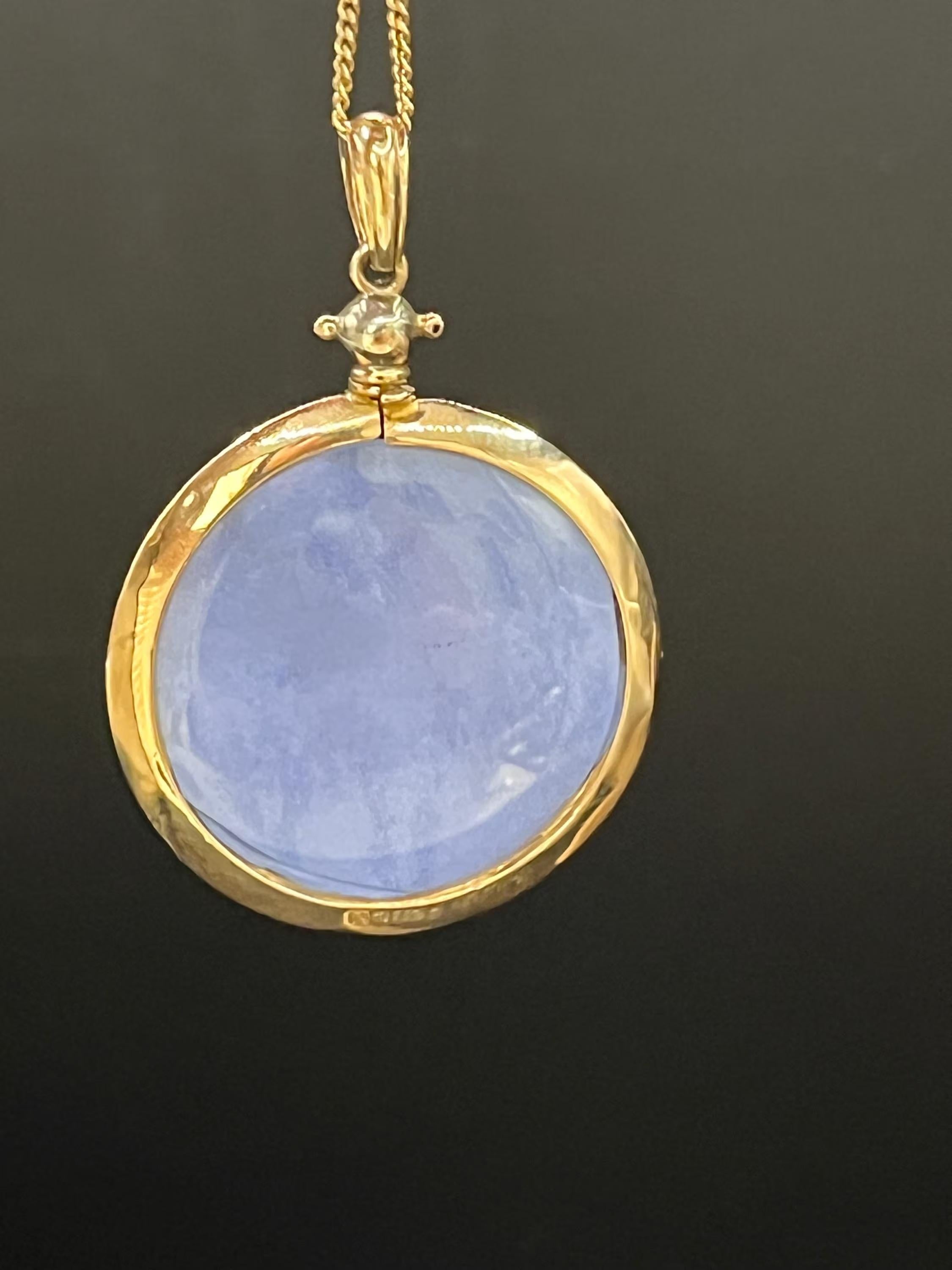 Antique 9ct Gold, Edwardian Glass Open Locket Pendant, Circa 1900 For Sale 1