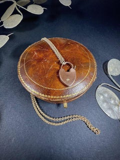 Antique 9ct Gold Edwardian Heart Padlock Necklace