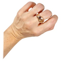 Antique 9ct Gold Edwardian Ruby Snake Ring, Hallmarked Chester 1870