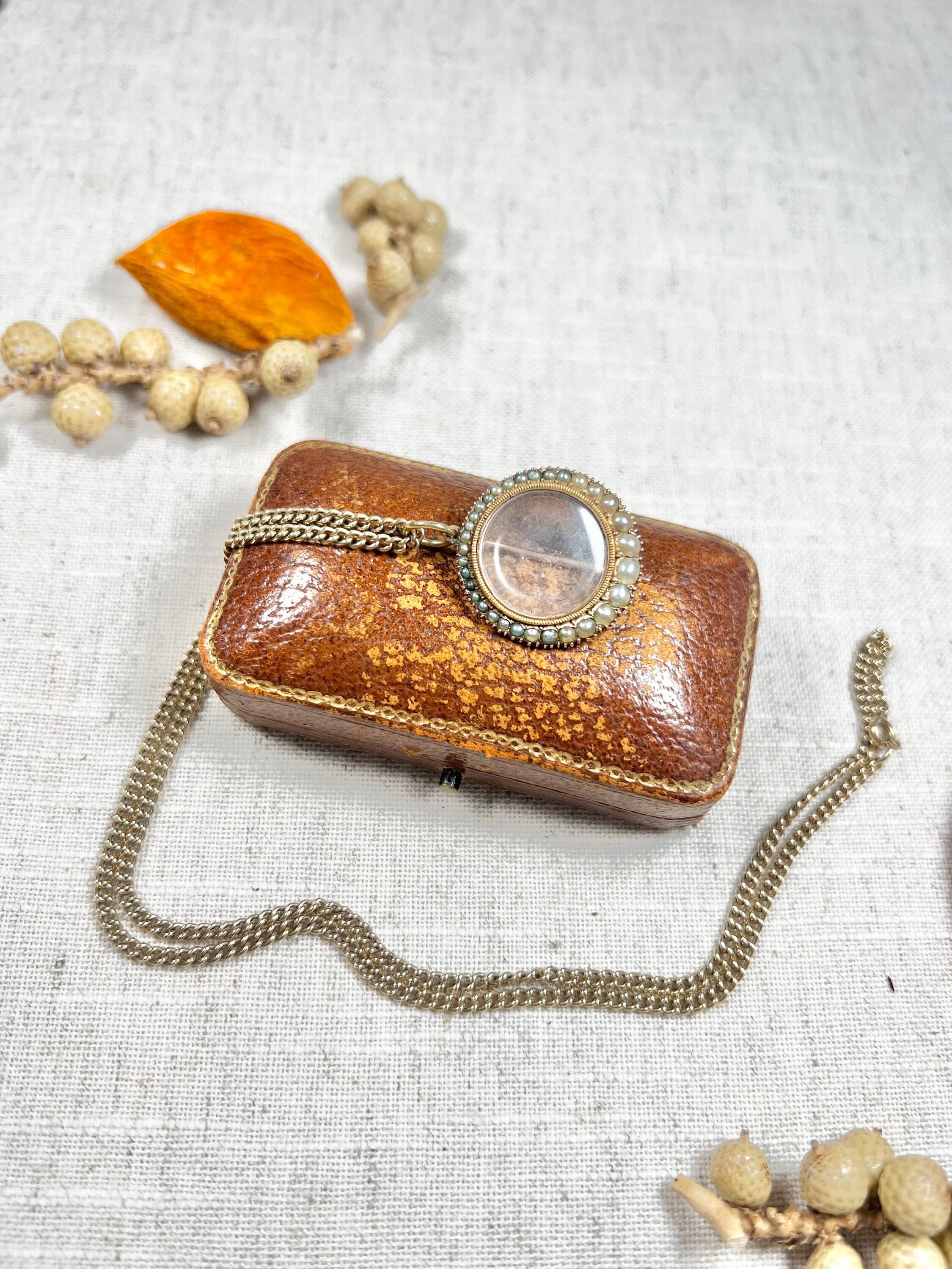 Antique 9ct Gold Edwardian Seed PearlPendant / Brooch Locket Unisexe en vente
