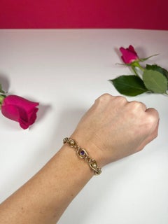 Antique 9ct Gold Edwardian Suffragette Curb Link Bracelet