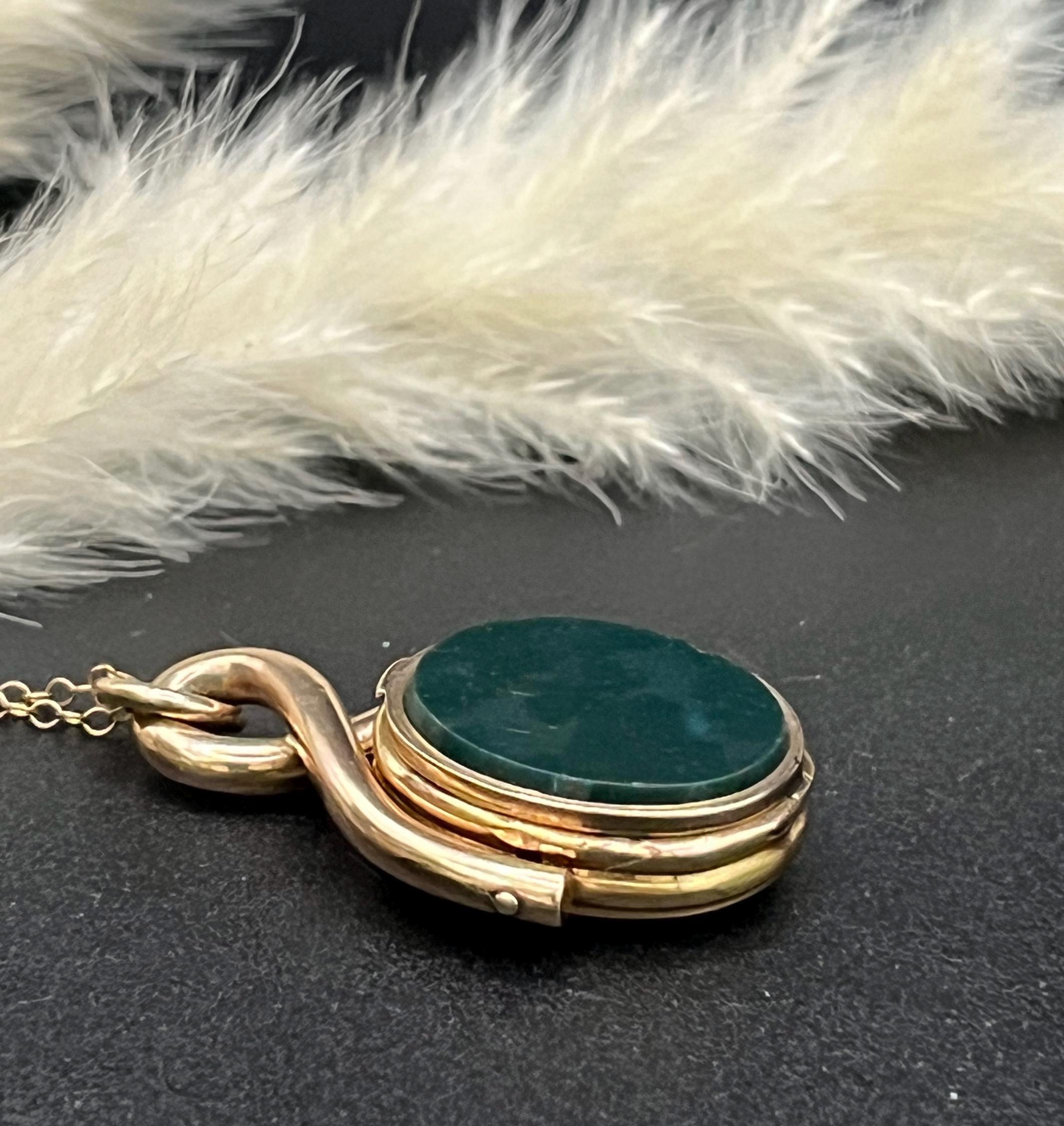 Édouardien Pendentif en or 9ct Edwardien, pierre de sang et cornaline. en vente