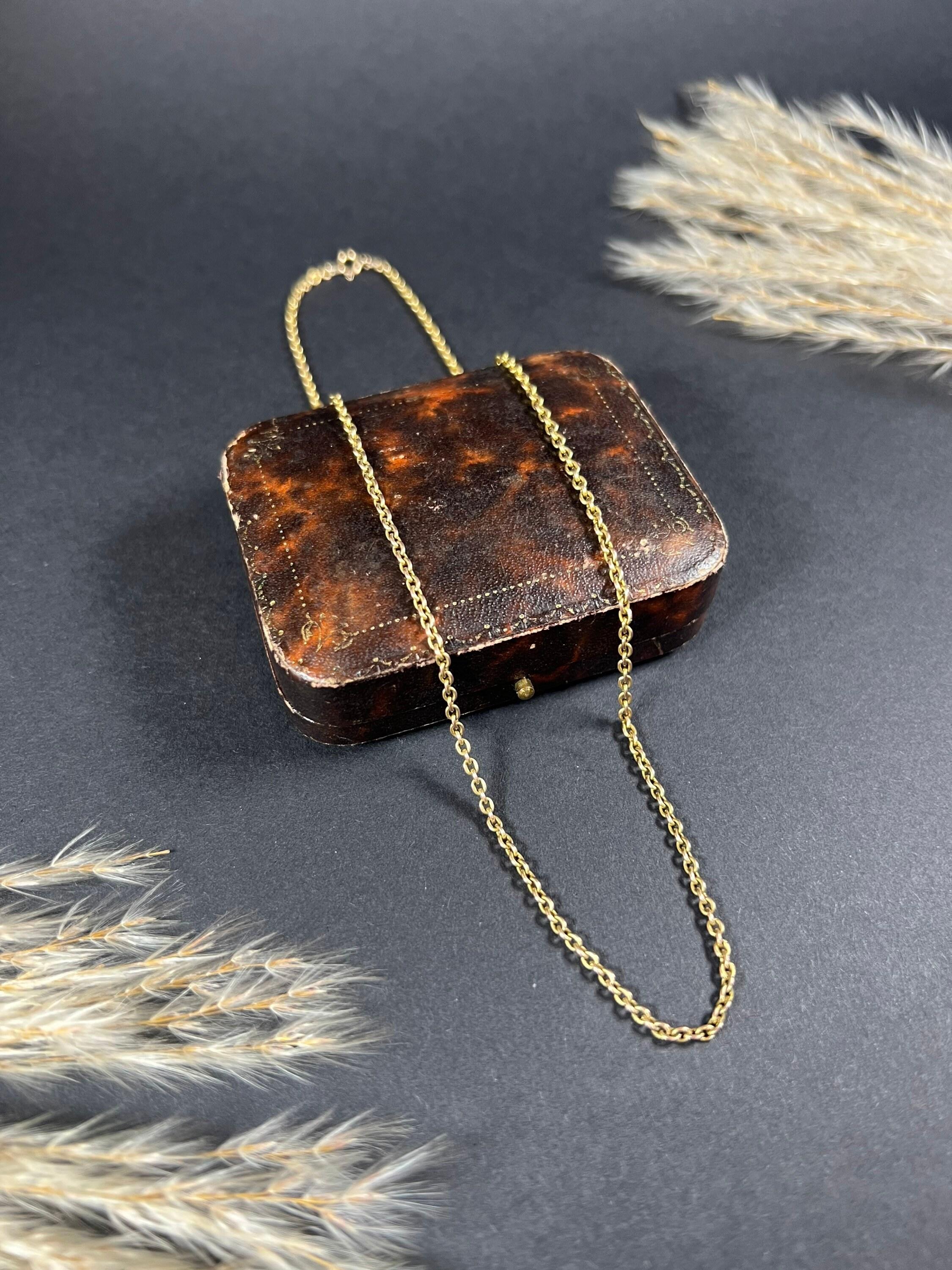Édouardien Chaîne ancienne en or 9ct de style édouardien à maillons en forme de trace en vente