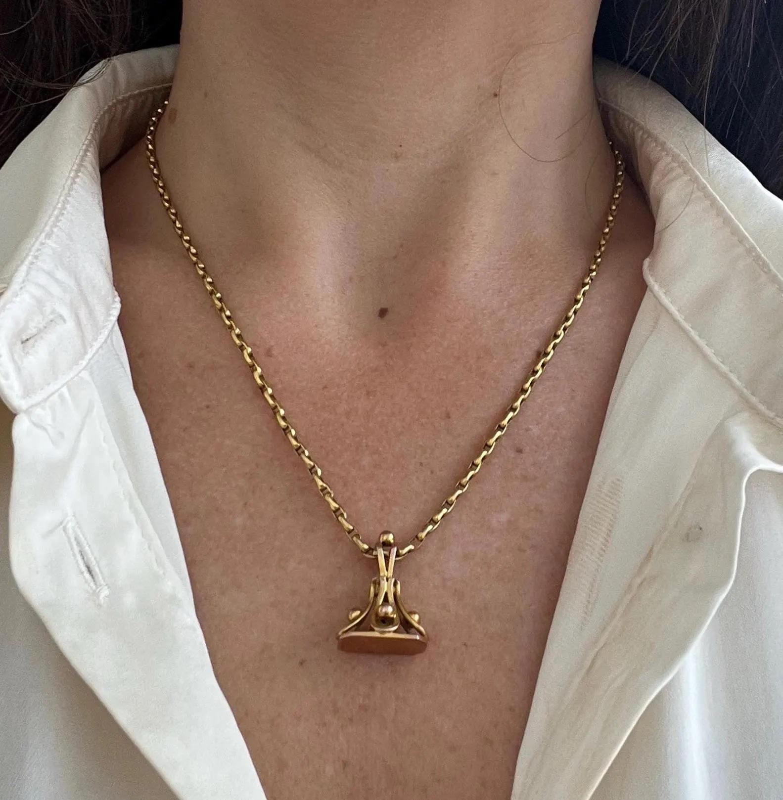 Antique 9ct Gold Fob Pendant Hallmarked Chester 1927 For Sale 6
