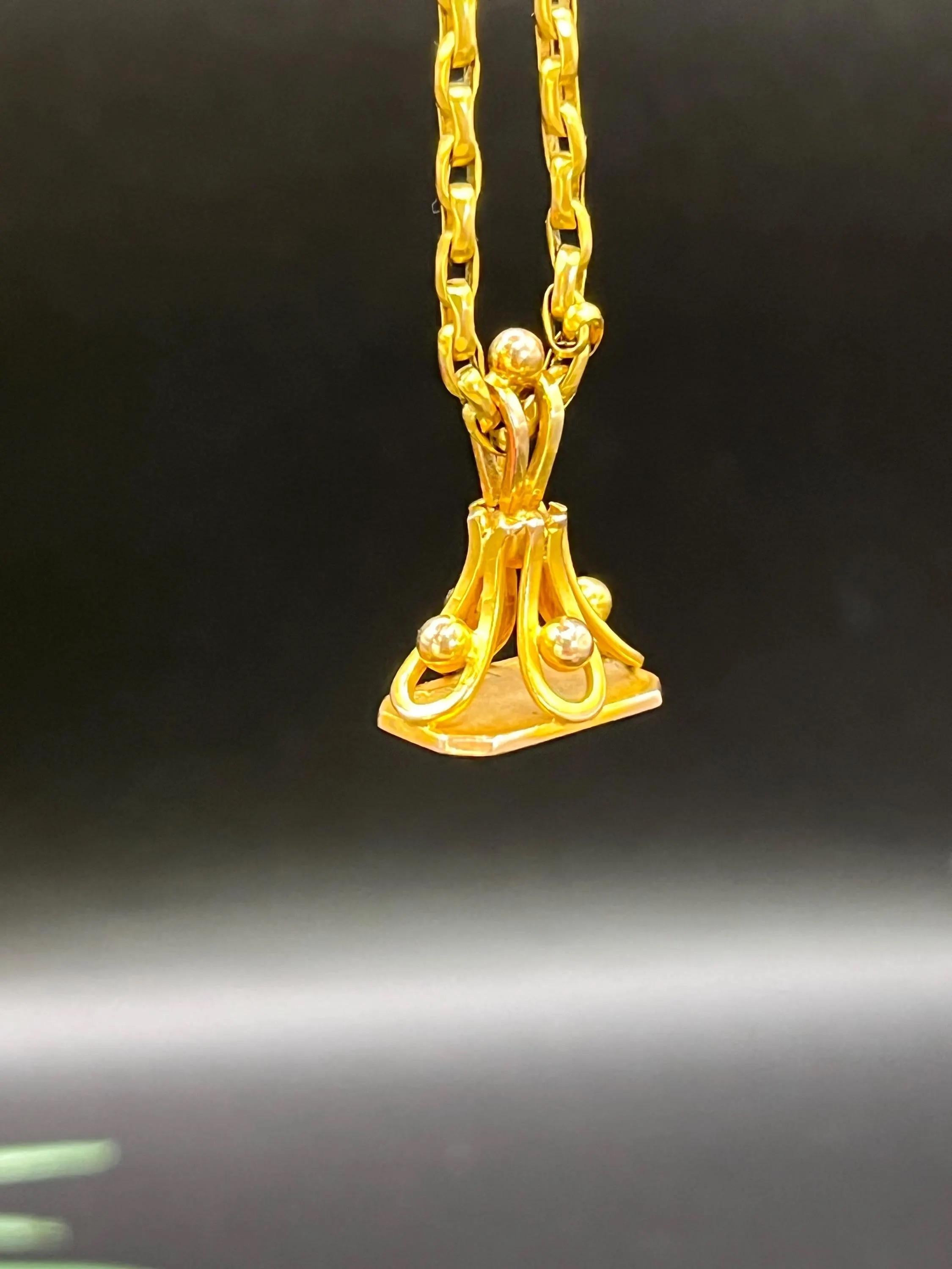 Women's or Men's Antique 9ct Gold Fob Pendant Hallmarked Chester 1927 For Sale