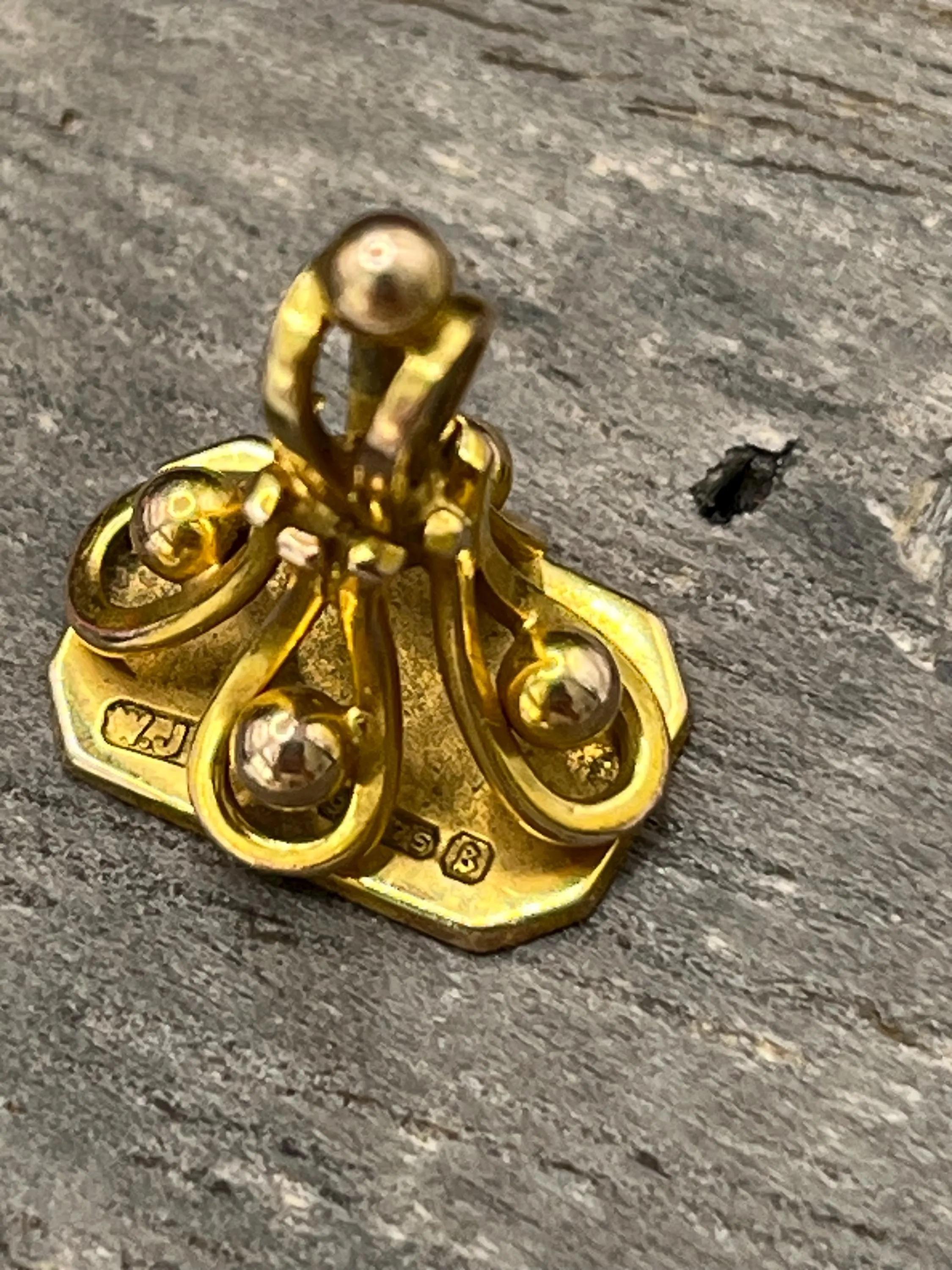 Antique 9ct Gold Fob Pendant Hallmarked Chester 1927 For Sale 5